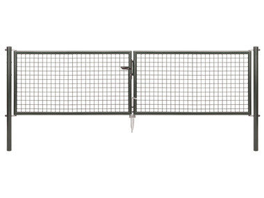 Wave grille double gate for chain link fences