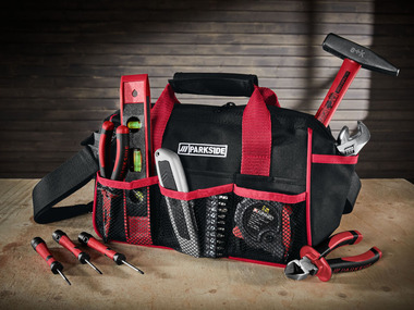 A set of tools in a bag