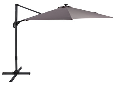 Garden umbrella with LED solar lighting
