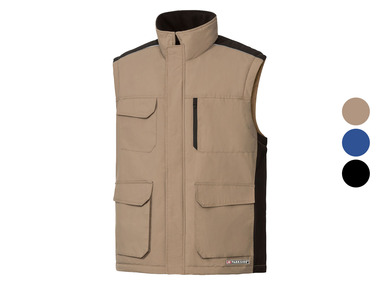 Men's work vest with fleece insert in the collar