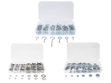 Set of hex nuts/washers/hooks