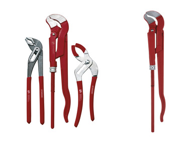 Plumbing pliers set or angle pipe wrenches