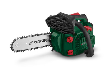 Petrol chainsaw for tree care with a 2-stroke engine