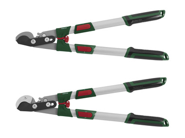 Anvil/bypass telescopic pruning shears