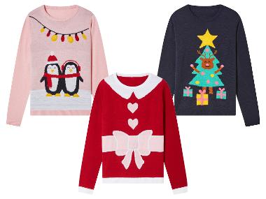 Christmas pullover with girl led
