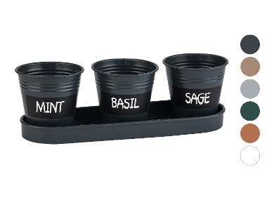 Set of 3 pots for aromatic herbs