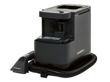 A battery device for cleaning upholstery and carpets