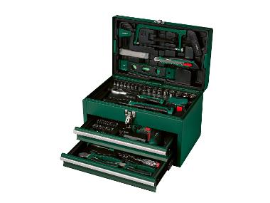 Tool case with battery screwdriver