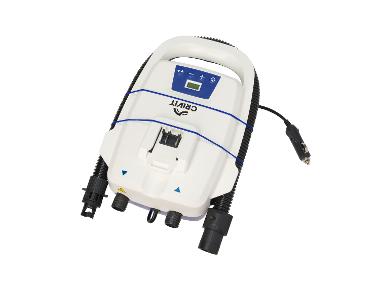 In accumulating the pump on the paddleboard - no battery