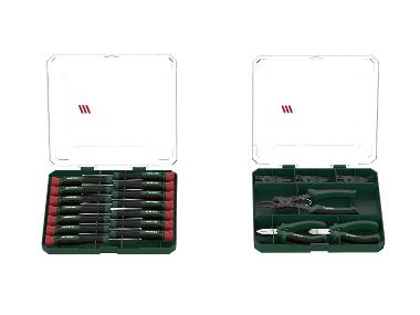 Set of clamps or precision screwdrivers