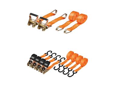 Heavy duty ratchet tension strap set