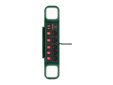 LED work lamp with power strip
