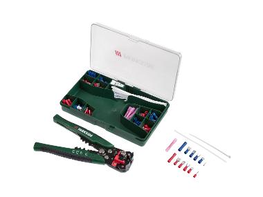 Automatic stripping and crimping pliers set