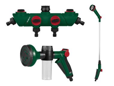 Watering Wand, Sprayer & 4-Way Water Distributor