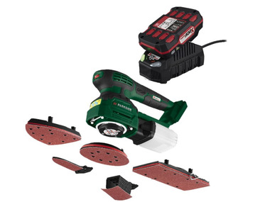 Multifunctional cordless sander with 2 Ah battery and charger 2