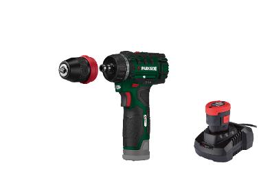 Cordless drill with battery and charger