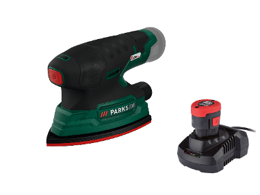 Cordless delta sander with battery and charger