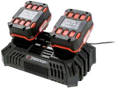 Set of 2 batteries 4 Ah with double charger 2 x 4