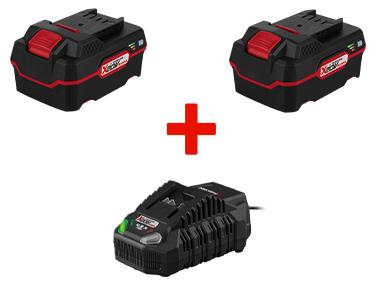 Set of 2 batteries + charger