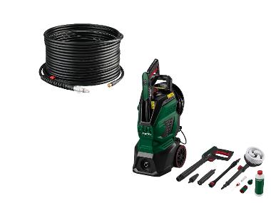 High pressure cleaner with tube cleaning set