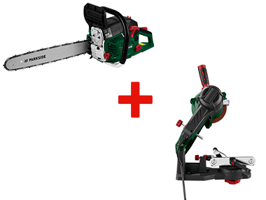 Fuel chainsaw + chain sharpener