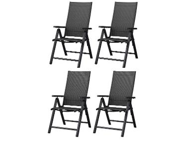 Set with 4 garden chairs aluminum