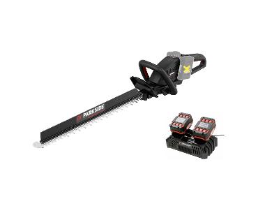 Battery hedge trimmer with 2 batteries 4 AH and double charger