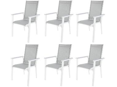 Set with 6 stacking chairs aluminum