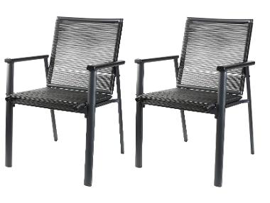 Set with 2 stacking chairs aluminum