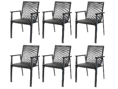 Set with 6 stacking chairs aluminum