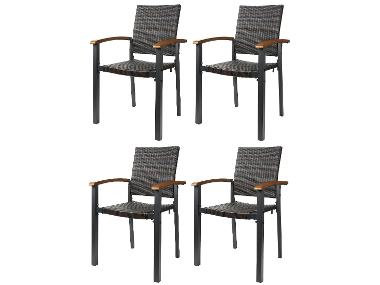 Set with 4 stacking chairs
