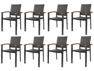 Set with 8 stacking chairs