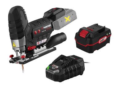 Battery decouping saw with battery and charger