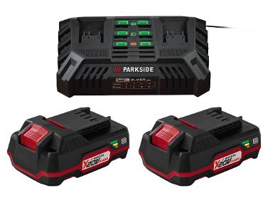 Set of 2 batteries - 2 AH and 1 double charger - 4