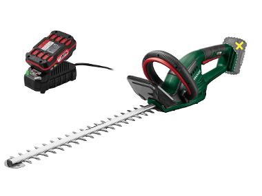Battery-hedge trimmer with battery and charger