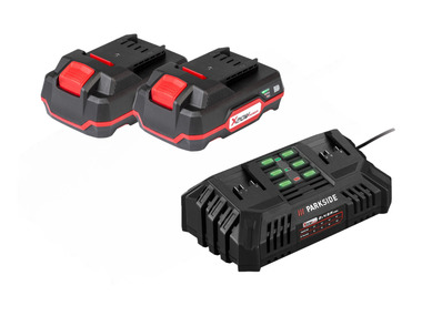 Set of 2 batteries 2 AH and double charger 4
