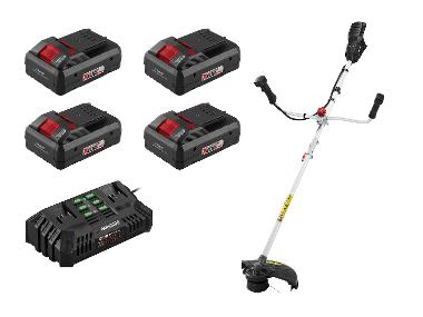 2in1 grasstline battery kit with 4 SMART 4 AH batteries and a double charger 4