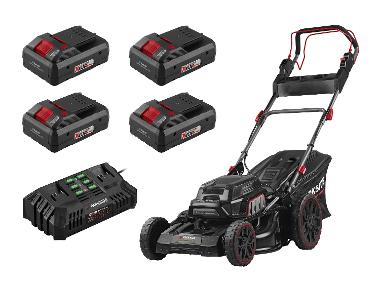 Battery Kower set with 4 SMART 4 AH batteries and a double charger 4