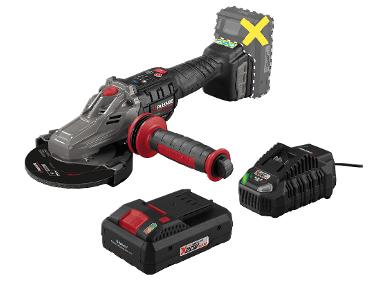 Cordless angle grinder with flat head + smart battery /4 Ah + charger /4
