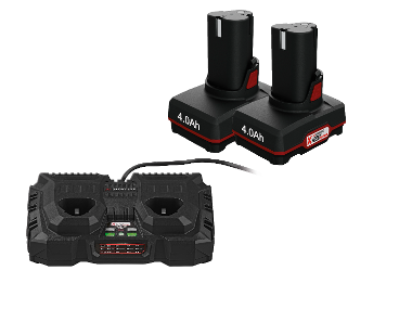 Double charger with batteries 4 AH