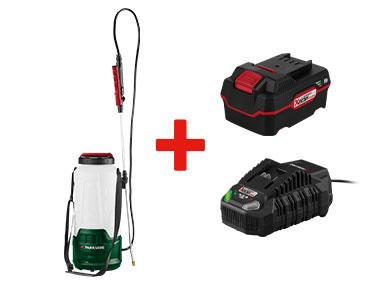 Pressure sprayer + battery + charger