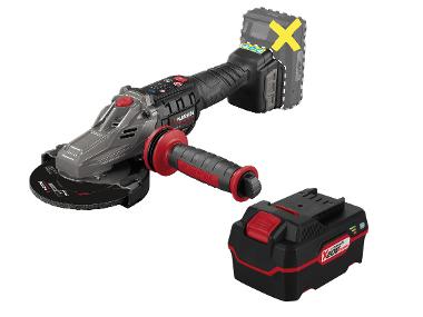 Cordless angular grinder with flat head + battery /4 Ah