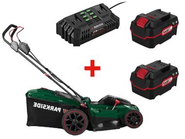 Wireless mower + 2 batteries + double charger