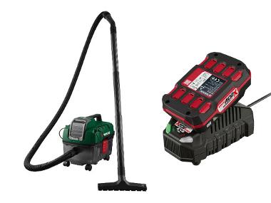 Battery wet and dry vacuum cleaner with battery and charger