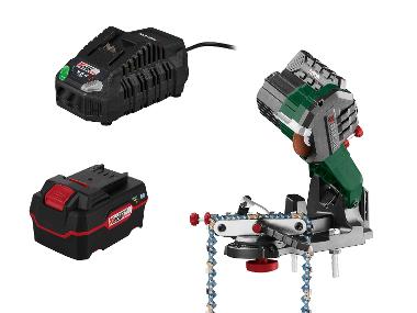 Battery set of chain saw sharpener with battery