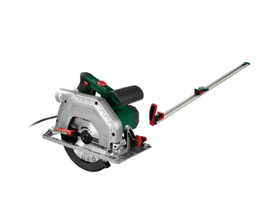 Hand circle saw with guide rail