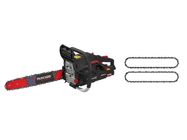 Gasoline chain saw with electric starting + spare saw chains - 18 " - 1