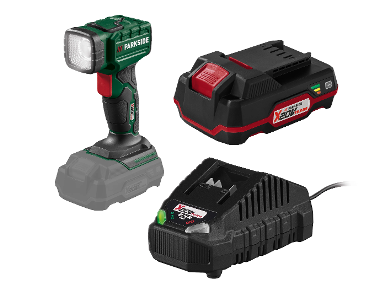 Rechargeable LED hand lamp + Battery /2 Ah + Battery charger /2