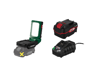 LED lamp + battery /4 Ah + battery charger /4