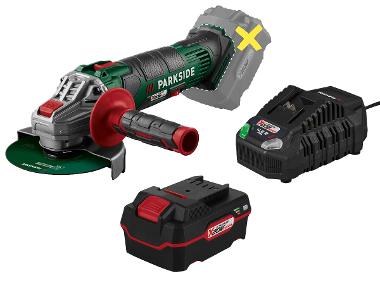 Cordless angular grinder + battery /4 Ah + charger /4
